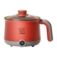 thumbnail image 1 of Olla eléctrica para cocinar fideos, miniolla de 1,8 l, para cocinar ramen, sopa de y ramen Gris rojo, 1 of 9