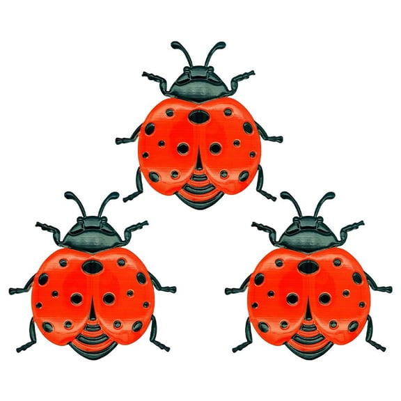 SharkTRUE Pack Metal Garden Yard Art Decorative Ladybugs Outside Sculptures,Cute Ladybugs Yard Art Lawn Ornaments Wall Sculptures & Statues Outdoor Fence Decorations for Patio Backyard
