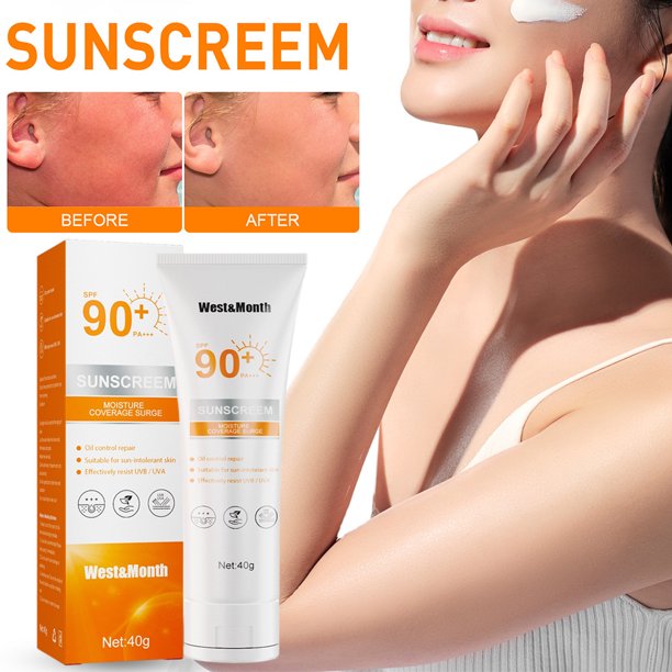 SPF 90+ Sunscreen Oil Free Skin Protection UVA/UVB Resist for Sensitive