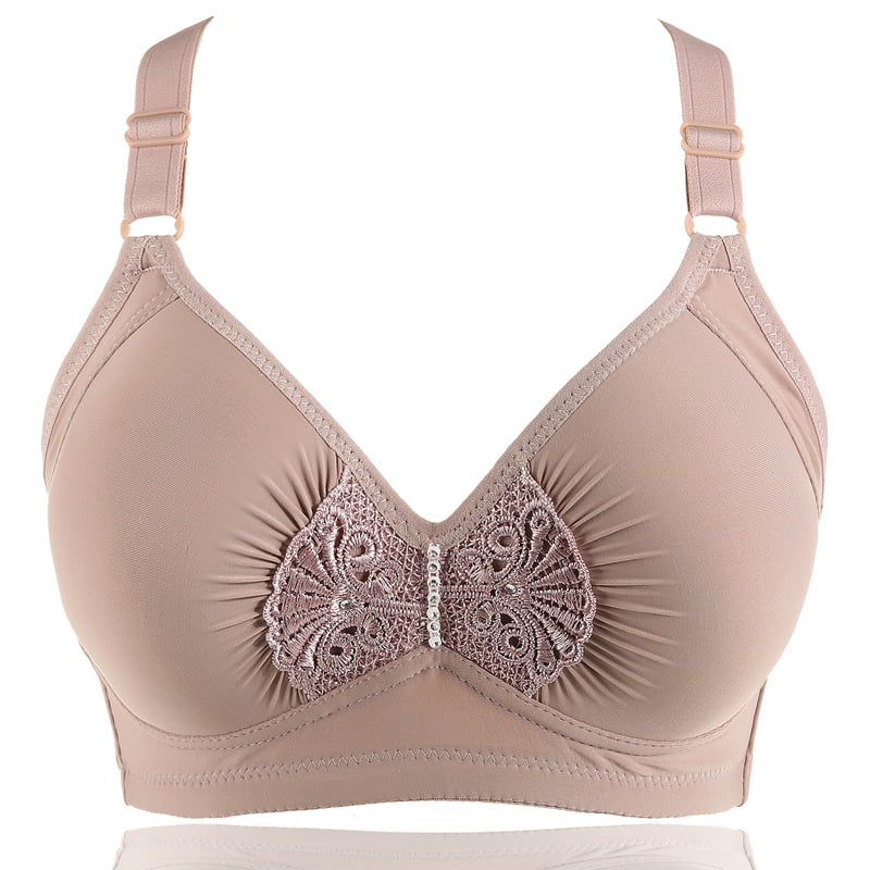 Large size thin section solid color adjustment bra gathered no steel ...