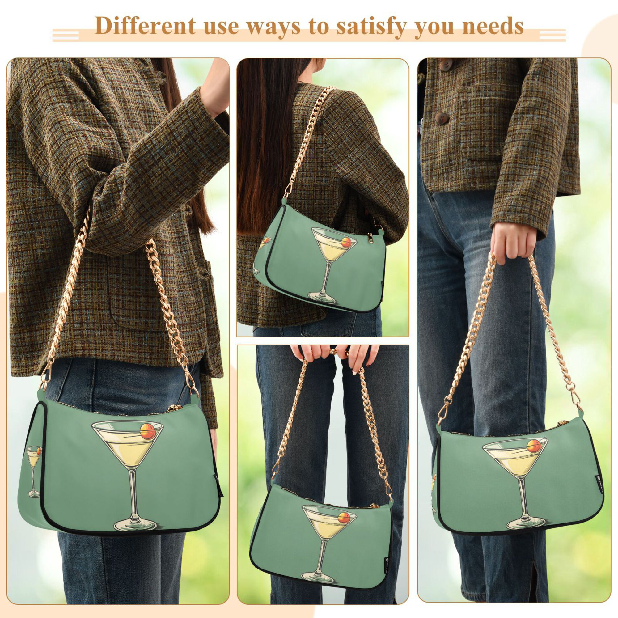 FORMRS Womens Shoulder Bag with Chain Strap Clutch Purse Cute Tote Handbag, Lemon Glass