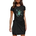 thumbnail image 1 of Vestido ajustado de cuello redondo de manga corta de color sólido informal de verano para mujer Fridja nalpqowj4442, 1 of 3