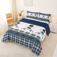thumbnail image 2 of Manfei Farmhouse Fishing Full Size Comforter Sets, Rustic Tribal Aztec Bedding Comforter Set, Blue Brown, Blue Reversible, 3-Piece, 1 Comforter and 2 Pillowcases, 2 of 7