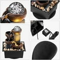 thumbnail image 3 of Tabletop Fountain 4 Level Tabletop Waterfall Indoor Meditation Fountain Office Home Relax Desktop Waterfall Pool Includes Many Natural River Rocks LED Lights Fixed Decorative Bubble Ball1, 3 of 6