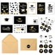 thumbnail image 1 of Tarjeta de mensaje de temporada de graduación, surtido de tarjetas de graduación, negro y dorado, felicitaciones con sobre, 6 uds., 1 of 7