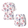 thumbnail image 6 of "Wukai Lavender Flowers Women's Pajama Set - Short-Sleeve Top and Shorts with Elastic Waistband and Pockets for Loungewear, Yoga, and Casual Wear-XX-Large, 6 of 8