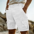 thumbnail image 2 of Men's Cargo Linen Shorts Lightweight Quick Dry Beach Shorts Outdoor Travel Active Fishing with Multi Pockets, 2 of 5