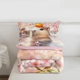 thumbnail image 5 of Erosebridal Kids Kawaii Capybara With Fruit Orange Twin Comforter Sets 3-Piece,Boys Girls Floral Cherry Blossoms Bedding SetPink Reversible, 5 of 7