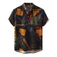 thumbnail image 1 of Camisa Hombre Camisa estampada vintage Camisa de hombre Camisa de manga corta Camisa casual Camisa estampada Camisa estampada hawaiana Camisa para hombre (Army Green, XL), 1 of 7