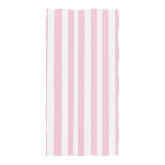 Oversized Beach Towel Extra Large Absorbent Microfiber Bath Towels Soft Quick Drying Pale Pink and White Striped 74"x37"