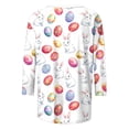 thumbnail image 5 of Ichuanyi Womens Easter Printed 3/4 Length Sleeve Tops Casual Loose Fit Crewneck T Shirts Cute Solid Three Quarter Length Tunic Tops, 5 of 7