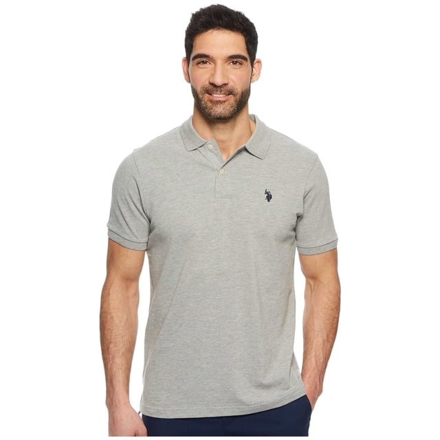 Remera Polo para Hombre U.S. Polo Assn. Gris Jaspeado con Dos Botones XXL