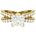 thumbnail image 6 of Princess Cut Diamond Engagement Rings 14K Gold Split Shank Style Cross Shank 1.75 CT TW 14K Gold (K-L,I1), 6 of 8
