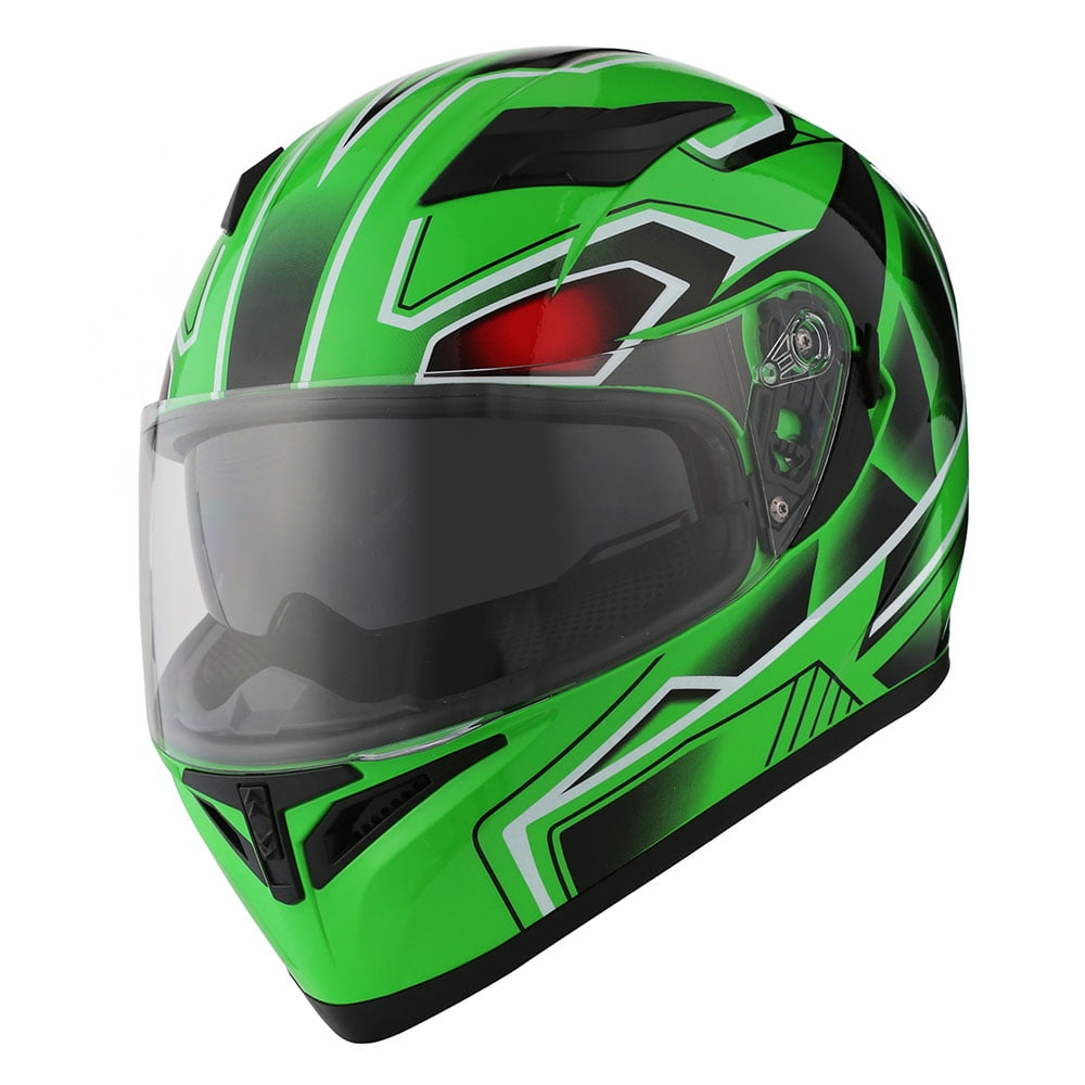 1STorm Motorcycle Full Face Helmet Star King Matt Green Size Large 57-58 CM,22.4//22.8 Inch One Extra Clear Shield