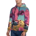 thumbnail image 3 of Balery Pink Cow In Sunflower Field Pattern Mens Hoodie Kangaroo Pocket Hoodie Pullover Hooded Sweatshirt Ideal for Daily Wear Travel and Home-XX-Large, 3 of 7