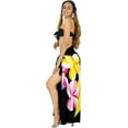 thumbnail image 4 of HAPPY BAY Women's Bikini Beach Wrap Swimwear Swim Cover up Bathing suit Summer Wraps Swimsuit Beachwear Sarong Coverups Skirts for Women One Size Coal, Hibiscus, 4 of 5