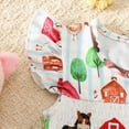 thumbnail image 5 of mgoYE Baby Girl Outfit Cute Animal Embroidery Onesie Bowknot Decorated Infant Short Sleeve Bubble Romper Cute Clothes(Light Pink,3-6 Months), 5 of 9