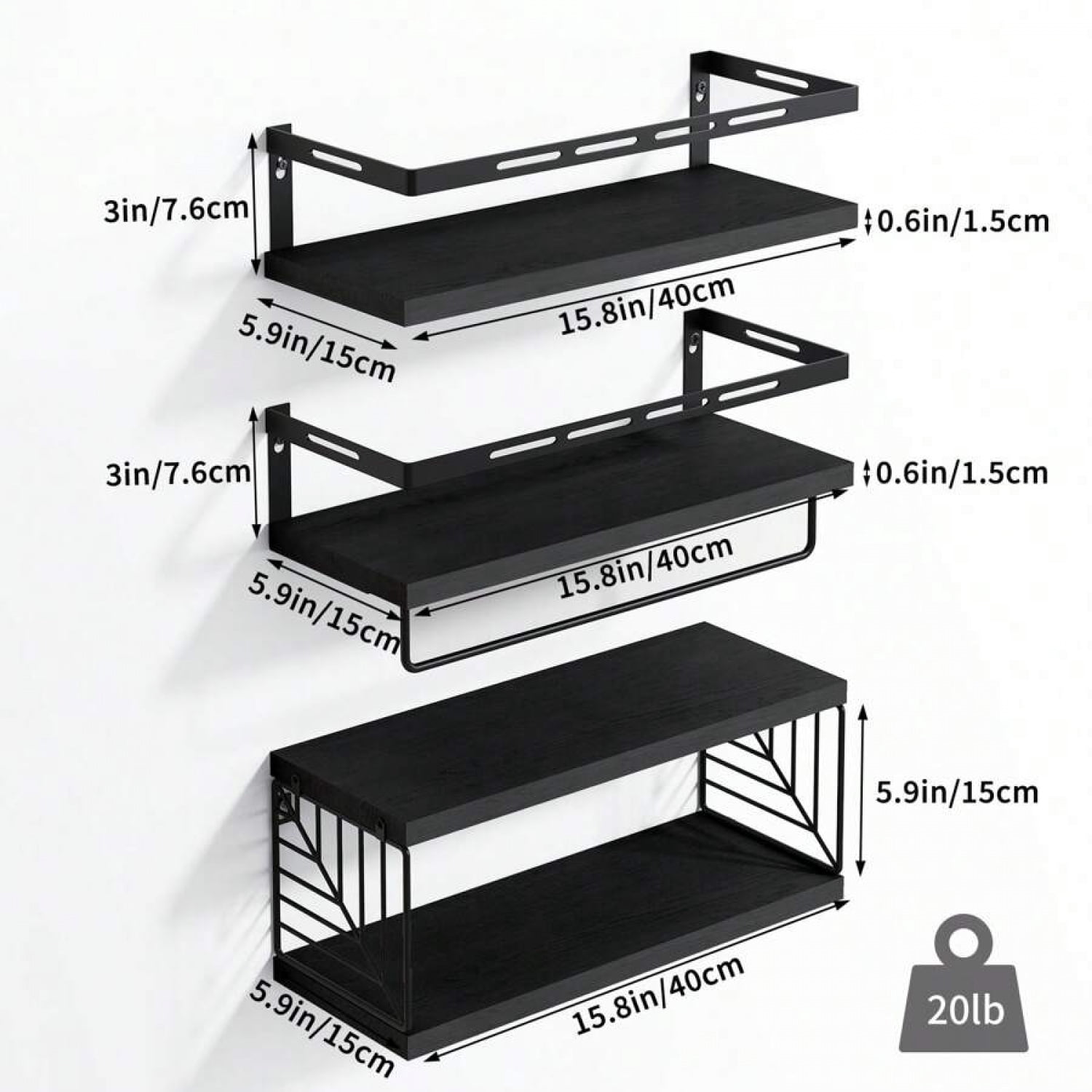 3+1 Tier Wall Mounted Bathroom Shelves Over Toilet, Rustic Wood Floating Shelves With Metal Frame And Towel Bar For Bathroom, Kitchen, Bedroom