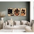thumbnail image 4 of Japanese Ramen Black Cat Canvas Wall Art Cute Cats Eat Food Painting Pictures Wall Decor Delicious Retro Japanesed Hungry Cat Cuisine Poster Print Artwork For Kitchen Living room Home Decoration, 4 of 6