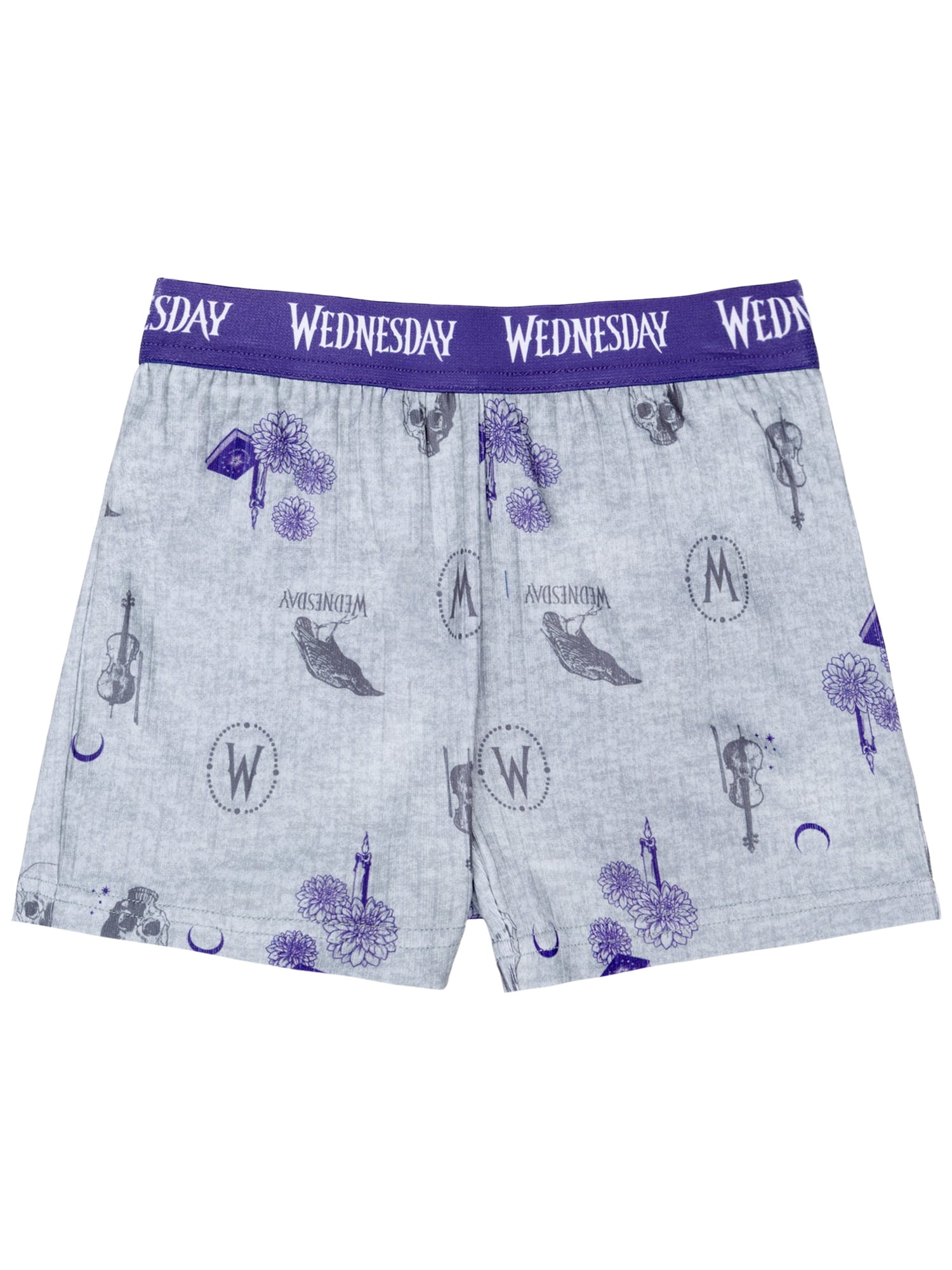 Wednesday Girls Halloween Long Sleeve Top and Short Pajama Set, 2-Piece, Sizes 4-12