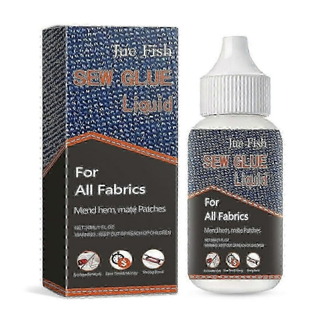 Colle pour Réparation de Vêtements Colle pour Tissu Aiguille Fil Colle pour Réparation de Vêtements Lavable Adhésif pour Repassage