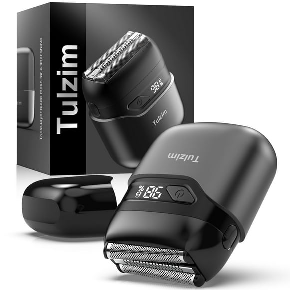 Electric Foil Shavers for Men, Upgraded Mini Electric Razor with LED Display, Compact Face Shaver with IPX7 Waterproof, Foil Shaver for Men with 3 Blade Heads Floating H