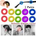 thumbnail image 4 of 20 Pcs Crochets d'Oreille en Silicone Transparent Antidérapants pour Lunettes Support Rond Coloré Cœur Accessoires style 07-10 Pcs, 4 of 6