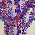 thumbnail image 4 of 4th of July Decorations - 1 Pcs 5FT Foil Fringe Garland Tinsel Steamers, Red White and Blue Star Metallic Streamers for Patriotic Party, Parade Floats, Memorial Day, Independence Day,BA, 4 of 9
