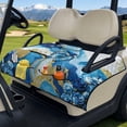 thumbnail image 3 of Xixirimido Portable Golf Cart Seat Cover with 4 Pocket Quilted Golf Cart Seat Blanket with Handle Foldable Club Car Seats Towel Fits 2-Person Golf Carts, Blue Butterfly Rose Marble, 3 of 8