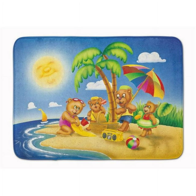 Carolines Treasures APH0375RUG Bears Playing at the Beach Machine Washable Memory Foam Mat