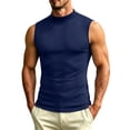 thumbnail image 3 of Thousandth Sleeveless Compression Shirts for Men Mock Neck Quick Dry Cooling Gym Athletic Tank Tops Moisture Wicking Tees Sport Running Tops, 3 of 8