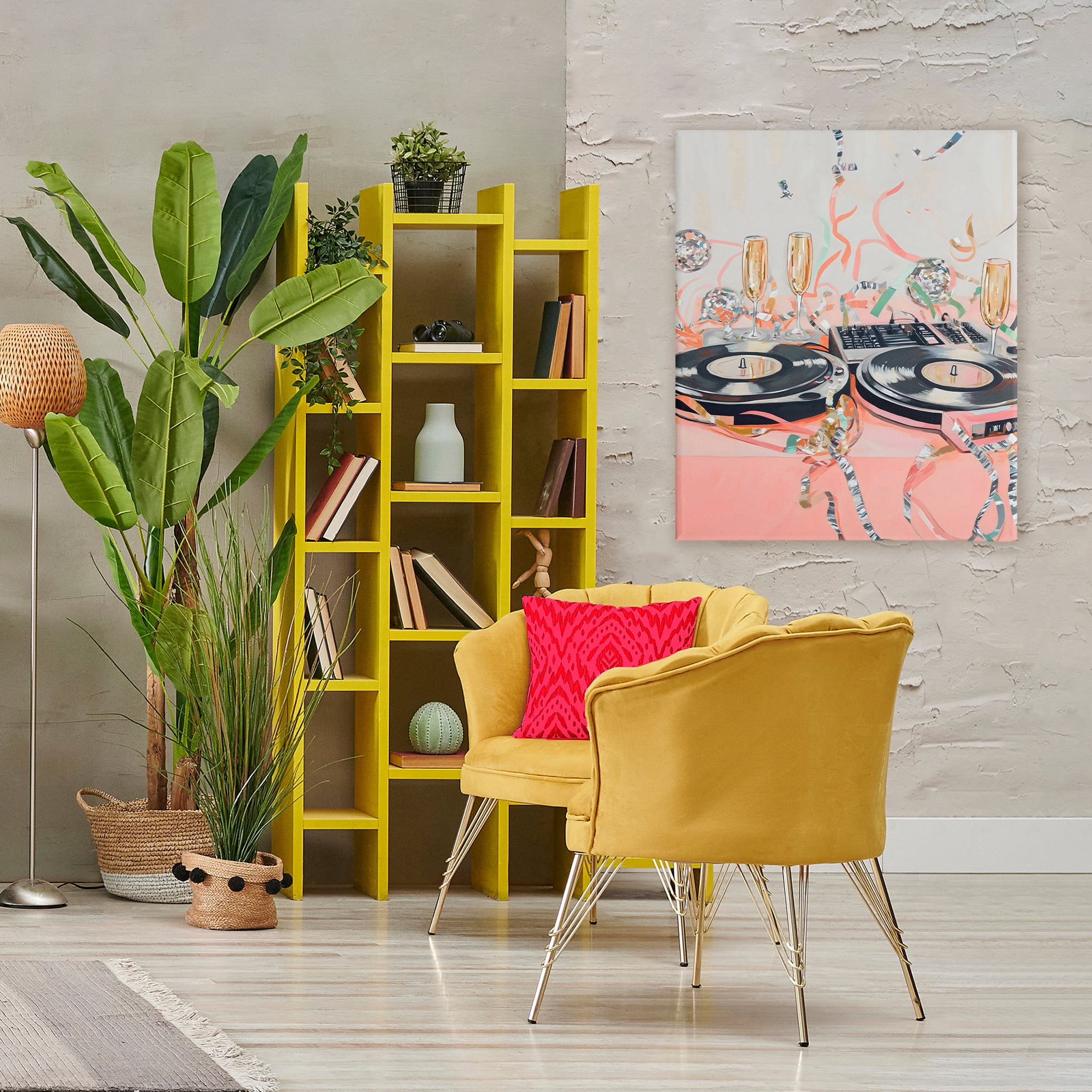 Stupell Industries Retro Turntable & Champagne Party Canvas Wall Art, design by The Prints Vibe