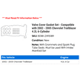 thumbnail image 2 of Valve Cover Gasket Set - Compatible with 2002 - 2005 Chevy Trailblazer 4.2L 6-Cylinder 2003 2004, 2 of 2