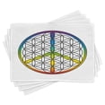 thumbnail image 1 of Ambesonne Hippie Place Mats Set of 4, Life and Peace, Standard Size, Multicolor, 1 of 6