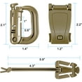 thumbnail image 6 of Kit of 30 Attachments Tactical Backpack Vest Belt,D-Ring Grimloc Locking Gear Clip, Web Dominator Elastic Strings, Strap Management Tool Buckle（Coyote Tan）, 6 of 6