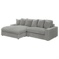 thumbnail image 5 of Lain Sectional Sofa with Reversible Chaise- 6 Throw Pillows- Gray Corduroy, 5 of 6