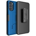 thumbnail image 2 of Case with Clip for Moto G 5G (2022), Nakedcellphone Slim Hard Shell Phone Cover with Kickstand and [Rotating/Ratchet] Belt Hip Holster Combo for Motorola XT2213 Series - Cobalt Blue, 2 of 10