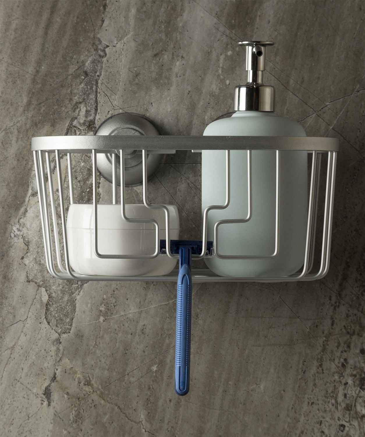 era Catamarca Aluminum Shampoo Caddy Soft Silver