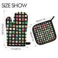thumbnail image 2 of Yayeee Oven Mitts and Pot Holder Set of 2 Heat Resistant Kitchen Gloves Baking Hot Pad, Green Block Pattern, 2 of 5