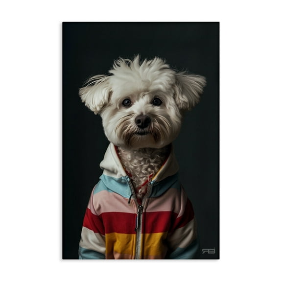 Stupell Industries Terrier Dog with Windbreaker Animals & Insects Painting Gallery Wrapped Canvas Art Print Wall Art, 16 x 24