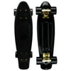 "Mayhem Penny Style Skateboard Black Gold 22"" Cruiser Board"