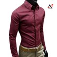 thumbnail image 1 of Am camisa de los hombres botón abajo cierre Anti-arrugas botón sin olor camisa de manga larga botón abajo para la vida diariapangjing, 1 of 4