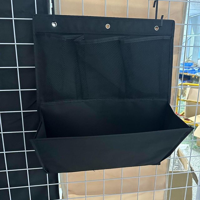 Bolsa de almacenamiento colgante para , organizador de pared plegable, color negro, con múltiples bolsillos, para vehículo, dormitorio y pared. 1x