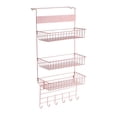 thumbnail image 3 of Organizador de despensa sobre la puerta, estante de especias, cesta colgante multifuncional para lavandería, armario de refrigerador , rosa, 3 of 8
