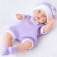 thumbnail image 6 of 12 Inch Realistic Skin Vinyl Baby Doll with Purple Knit Outfit – Safe Pretend Play Toy for Toddlers Ages 3+, 6 of 7