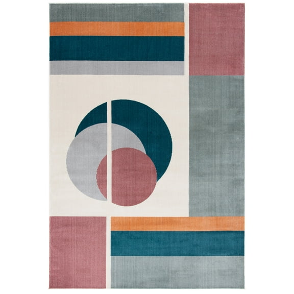 SAFAVIEH Orwell Clarence Abstract Area Rug, Beige/Dark Teal, 9' x 12'