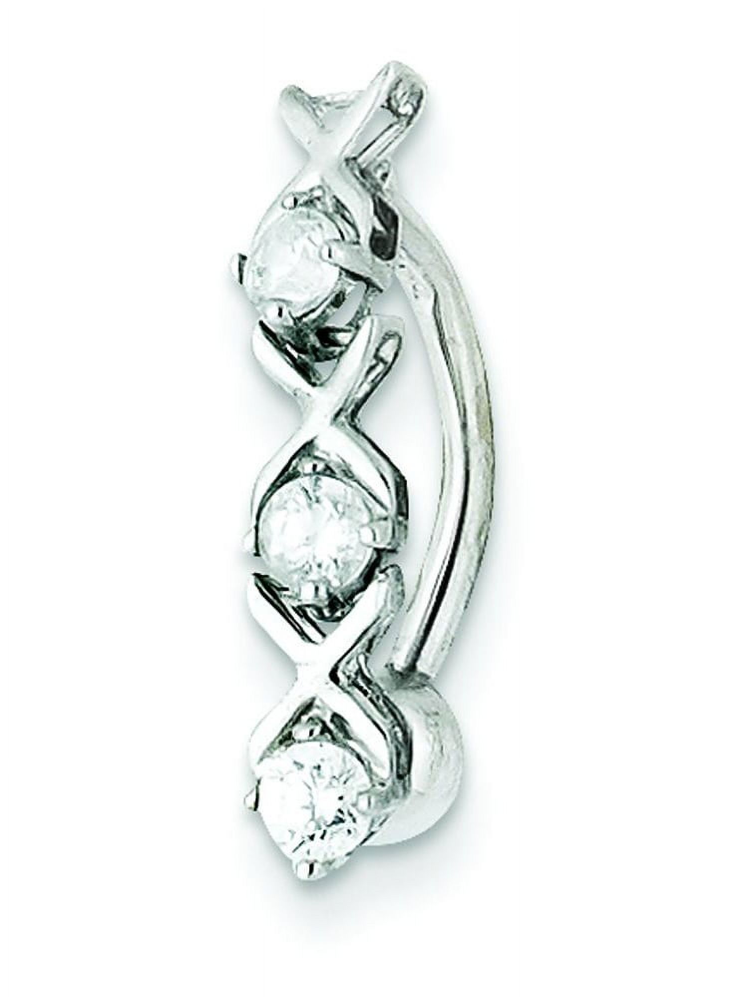 10K White Gold With CZ XOXO Belly Button Dangle Body Jewelry
