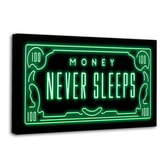 Money Never Sleeps Poster Cool Artworks Painting Wall Art Canvas Prints Hanging Picture Home Decor Posters Gift 12x18inch(30x45cm)
