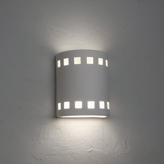 Luxury Lighting Jaken 10" High Ceramic Outdoor Wall Light, Paintable White Bisque, LED Bulb Included