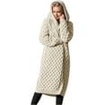 thumbnail image 6 of Maxi Long Cardigan Coats for Women Chunky Cable Knit Casual Open Front Long Sleeve Loose Hooded Sweater with Pockets, 6 of 8